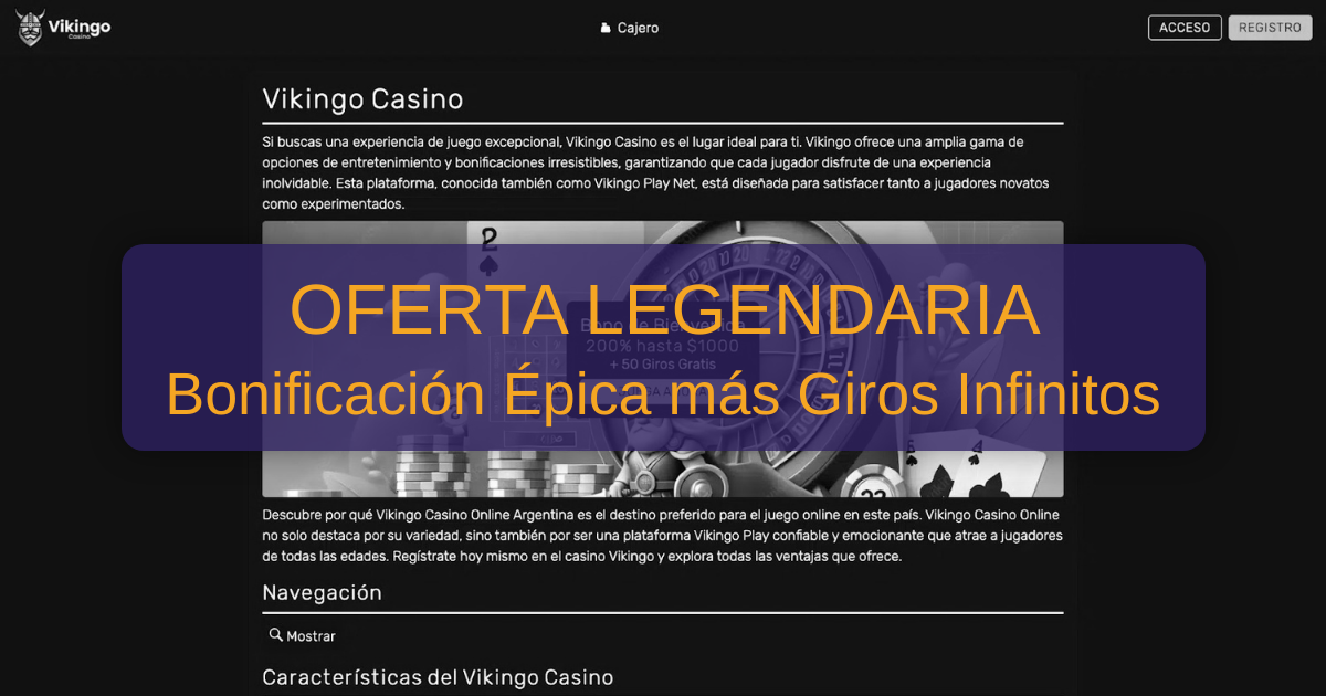 Vikingo Casino y su bono del 100% para el primer depósito